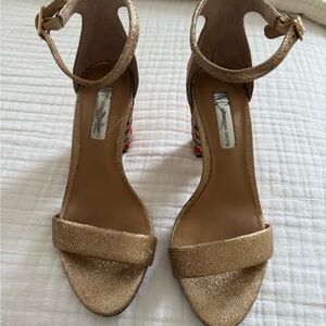 INC International Concepts Shimmering Gold Heels